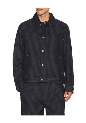 Scotch & Soda Western Detail Trucker Jacket in Navy. Size M. Also in S, XL/1X, XXL/2X.