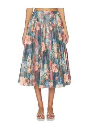 Prabal Gurung Pleated Skirt in Blue,Peach. Size 6. Also in 4.