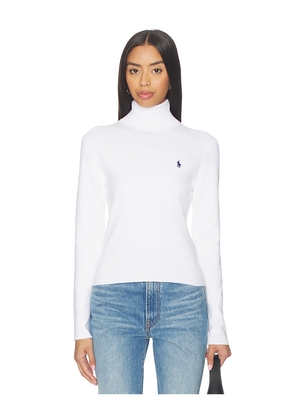 Polo Ralph Lauren Pima Cotton Shrunken Long Sleeve Turtleneck Pullover in White. Size M. Also in S, L, XL.