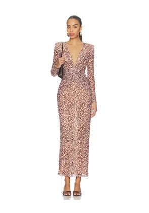 PatBO Panthera Tulle Maxi Dress in Tan. Size S. Also in XS.