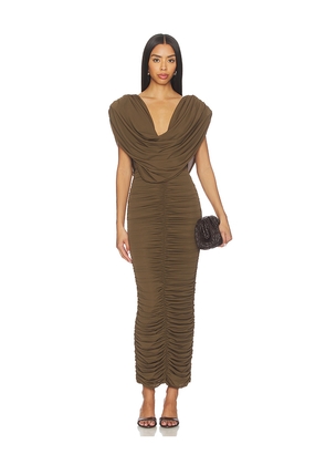 Ronny Kobo Parish Dress in Olive. Size S. Also in XS, M.
