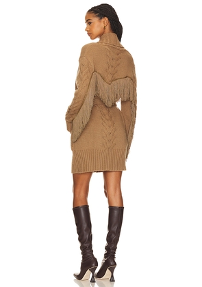 Understated Leather Midi Rodeo Robe in Brown. Size S/M. Also in XS, M/L, XL.