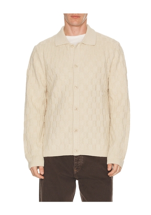 SAMSOE SAMSOE Sabrodie Long Sleeve Shirt in Cream. Size M. Also in S, L, XL/1X.