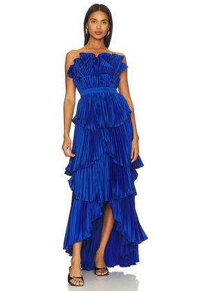AMUR Judah Scallop Pleated Dress in Royal. Size 4. Also in 0.
