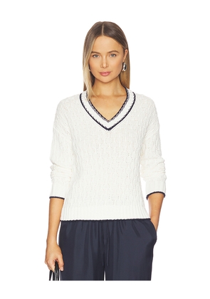 Stitches & Stripes Flannery V-neck Pullover in White. Size M. Also in XS, S, L.