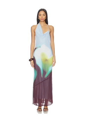 SOVERE Zinnia Dress in Blue,Purple. Size M. Also in S, XS.