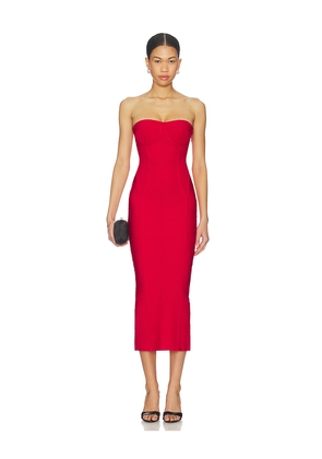 superdown Ethelyn Midi Dress in Red. Size L. Also in XS, M, XL.