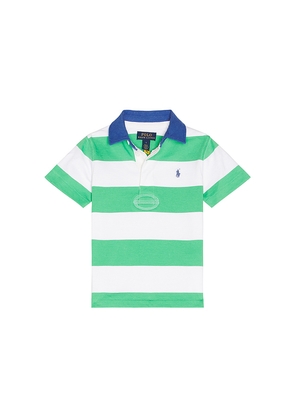 Polo Ralph Lauren Short Sleeve Jersey Knit Rugby Striped Shirt in Green. Size 2. Also in 3, 4, 5, 6.