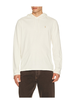 Polo Ralph Lauren Long Sleeve Hooded T-shirt in Cream. Size M. Also in S.
