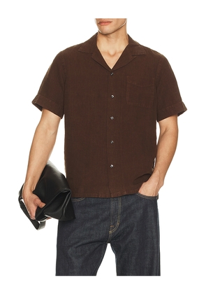 Polo Ralph Lauren Short Sleeve Garment Dyed Linen Sport Shirt in Brown. Size L. Also in S, M, XL/1X, XXL/2X.