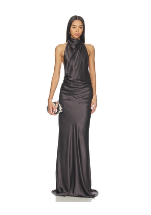 The Sei Halter Drape Bias Gown in Grey. Size 4. Also in 2, 6.