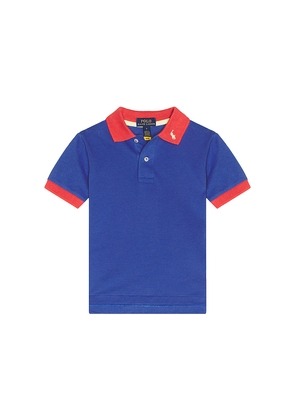 Polo Ralph Lauren Short Sleeve Mesh Collared Polo Shirt in Blue. Size 2. Also in 3, 4, 5, 6.