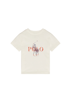 Polo Ralph Lauren Short Sleeve Jersey Knit Polo Player Graphic T-shirt in White. Size 2. Also in 3, 4, 5, 6.