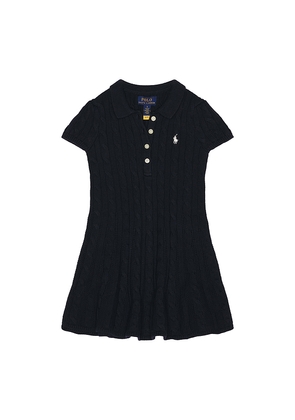 Polo Ralph Lauren Short Sleeve Cotton Cable Knit Polo Dress in Navy. Size 3. Also in 2, 4, 5.