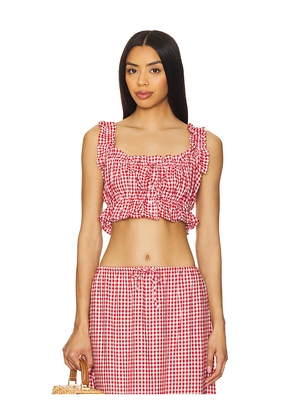 WeWoreWhat Ruffle Button Up Top in Red. Size S. Also in L, XL.