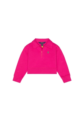 Polo Ralph Lauren Long Sleeve Double Knit Tech Polo Half Zip in Pink. Size 3. Also in 2, 4.