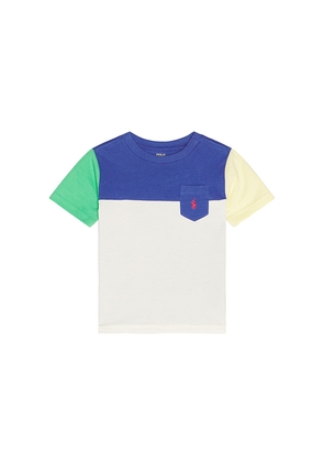 Polo Ralph Lauren Short Sleeve Jersey Knit Pocket T-shirt in Beige,Blue. Size 2. Also in 3, 4, 5, 6.