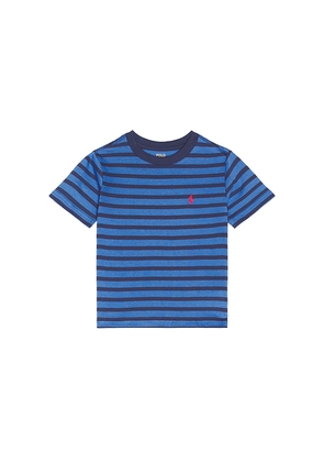 Polo Ralph Lauren Classic Jersey Knit Striped Crewneck T-shirt in Navy. Size 2. Also in 3, 4, 5, 6.