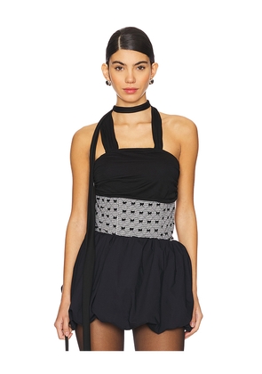 Zemeta Gift Wrap Top in Black. Size M. Also in XS, S, L.