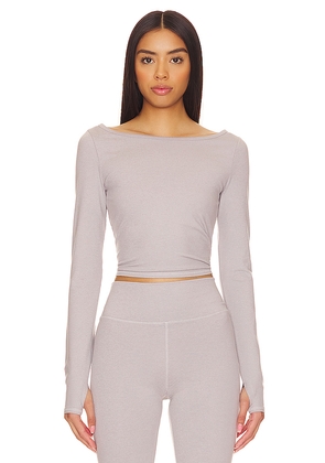 WellBeing + BeingWell LoungeWell Freya Longsleeve in Grey. Size M. Also in L, S, XL, XS.