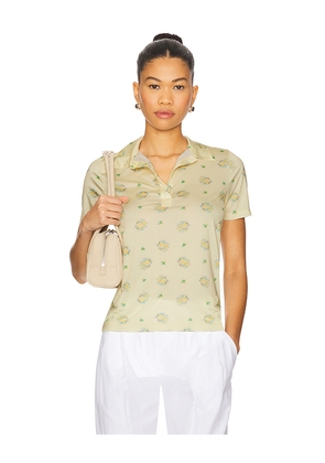 Vivetta Floral Print Polo in Yellow. Size M. Also in L, S, XS.