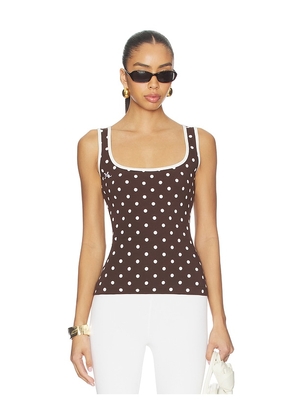 Rowen Rose x REVOLVE Polka Dots Tank Top in Brown. Size 36. Also in 40.