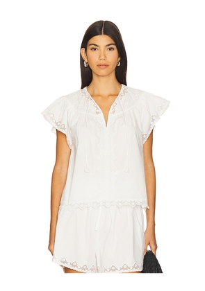 Ulla Johnson Effie Flutter Sleeve Top in White. Size 10. Also in 0.