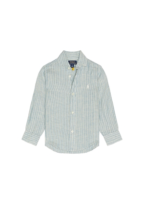 Polo Ralph Lauren Long Sleeve Linen Sport Shirt in Blue. Size 2. Also in 3, 4, 5, 6.