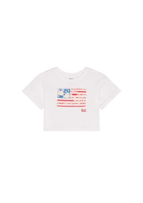 Polo Ralph Lauren Short Sleeve Jersey Knit Flag Boxy T-shirt in White. Size 2. Also in 3, 4, 5, 6.