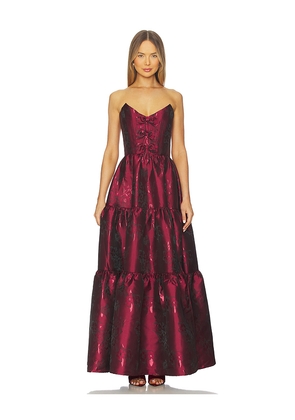 V. Chapman Vida Gown in Burgundy. Size 2. Also in 4, 0.