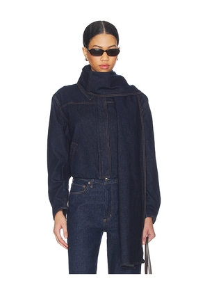 SELMACILEK Frosted Denim Jacket in Blue. Size L. Also in M, S, XS.