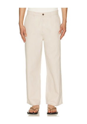 Rhythm Relaxed Herringbone Pant in Cream. Size 30. Also in 32, 33, 34, 36.