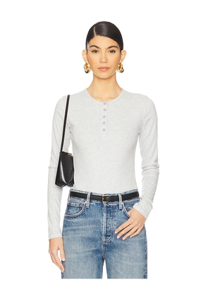 WeWoreWhat V-Neck Henley Bodysuit in Grey. Size XS. Also in XXS.