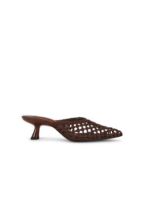SIMONMILLER Knotted Gala Mule Pump in Chocolate. Size 35. Also in 36, 38, 39, 40, 41.