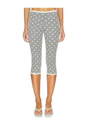 Rowen Rose x REVOLVE Polka Dots Capri Pants in Grey. Size 32. Also in 36, 38, 40.