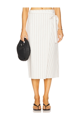 Vince Seedling Stripe Wrap Skirt in White. Size 00. Also in 0, 14, 4.