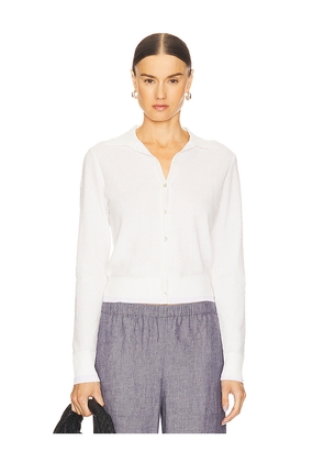 Vince Double Layer Mesh Cardigan in White. Size S. Also in XS, L, XL.