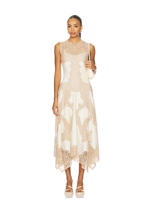 Ulla Johnson Arlette Sleeveless Handkerchief Dress in Beige. Size 2. Also in 8.