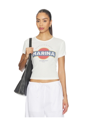 The Laundry Room Mediterranean Marina Baby Tee in White. Size L. Also in M, S, XL, XS.