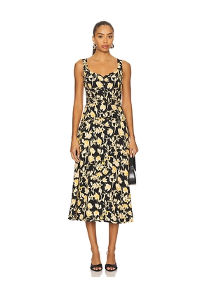 Ulla Johnson Vivi Sweetheart Midi Dress in Tan. Size 00. Also in 0, 2, 4, 6, 8, 10.