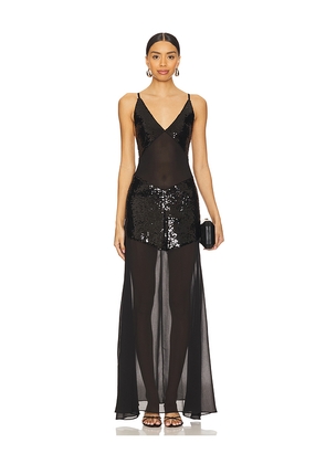 WeWoreWhat Sheer Panel Maxi Dress in Black. Size 00. Also in 0, 10.