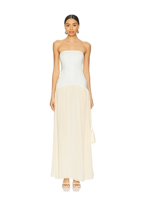 WeWoreWhat Corset Sheer Midi Dress in White. Size 12. Also in 0, 2, 4, 6, 8, 10.