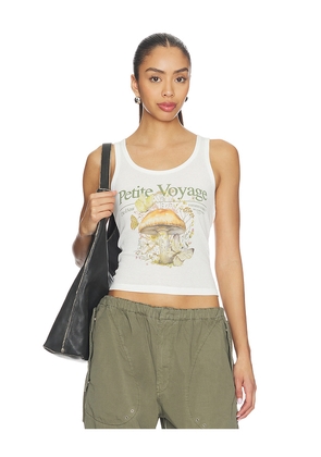 The Laundry Room Petite Voyage Rib Tank Top in White. Size L. Also in XS, S, M, XL.