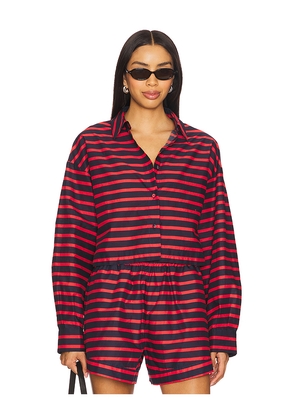 WeWoreWhat Cropped Button Down in Red. Size XS. Also in XXS.