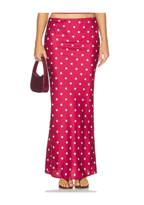 Runaway The Label Blaine Maxi Skirt in Red. Size L. Also in XS, S, M, XL.