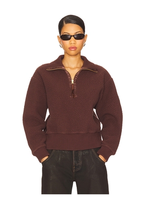 Varley Roselle Half Zip Fleece in Brown. Size L. Also in S, XL.