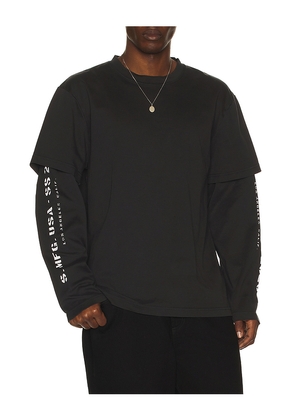 Stampd S26 Double Layered Long Sleeve Relaxed Tee in Grey. Size M. Also in S, L, XL/1X.