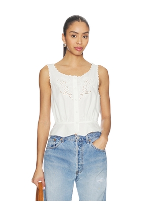RE/DONE Jerry Tank Blouse Top in Ivory. Size L. Also in XS, S, M.