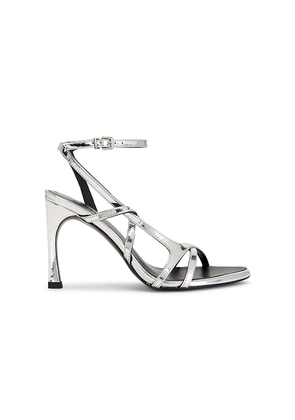 ROTATE Strappy Sandal in Metallic Silver. Size 37. Also in 36, 38, 40.