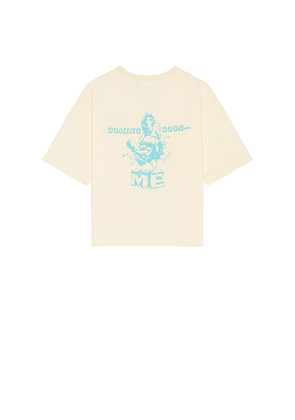 Y,IWO Coming Soon Me Crop Tee in Cream. Size M. Also in L, S, XL/1X.